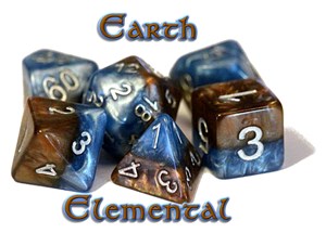 2!GKG536 Halfsies Dice: Earth Elemental (Polyhedral 7 Set) published by Gate Keeper Games