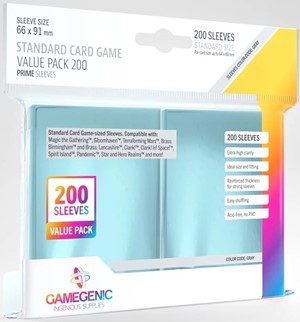 GGS11071 200 x Clear Prime Value Pack Card Sleeves 63.5mm x 88mm (Gamegenic) published by Gamegenic