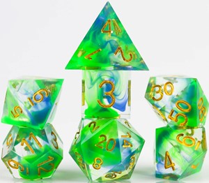 SDZ001401 Sharp Cyprus Polyhedral Dice Set published by Sirius Dice