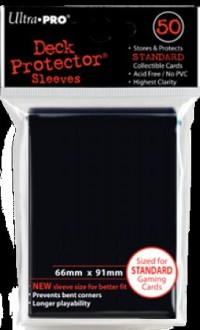 3!UP82669S 50 x Black Standard Card Sleeves 66mm x 91mm (Ultra Pro) published by Ultra Pro