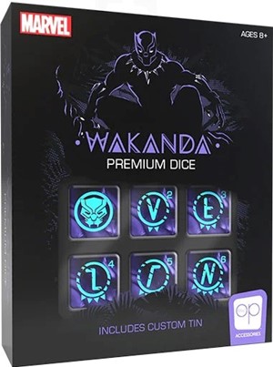 2!USOA011776 Marvel Black Panther Premium Dice Set published by USAOpoly