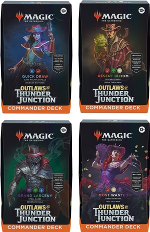 2!WTCD3263 MTG: Outlaws Of Thunder Junction Commander Deck Display published by Wizards of the Coast