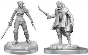 WZK90582S Dungeons And Dragons Nolzur's Marvelous Unpainted Minis: Elf Rogue And Half-Elf Rogue Protege published by WizKids Games