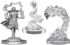 WZK90650S Dungeons And Dragons Nolzur's Marvelous Unpainted Minis: Dark Spellcaster And Flameskulls published by WizKids Games