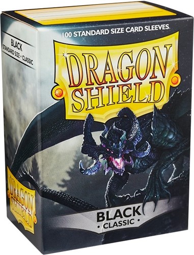 100 x Black Classic Standard Card Sleeves 63.5mm x 88mm (Dragon Shield)