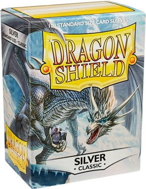 ARCT10008U 100 x Silver Classic Standard Card Sleeves 63.5mm x 88mm (Dragon Shield) published by Arcane Tinmen