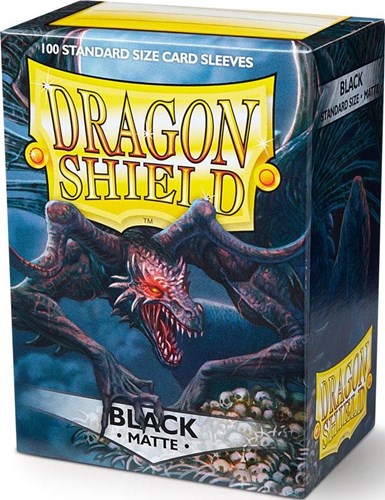 ARCT11002S 100 x Black Standard Card Sleeves 63.5mm x 88mm (Dragon Shield) published by Arcane Tinmen