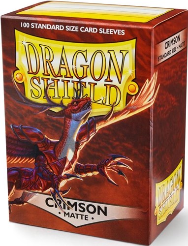 ARCT11021S 100 x Crimson Standard Card Sleeves 63.5mm x 88mm (Dragon Shield) published by Arcane Tinmen