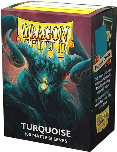 ARCT11055 100 x Turquoise Matte Standard Card Sleeves 63.5mm x 88mm (Dragon Shield) published by Arcane Tinmen