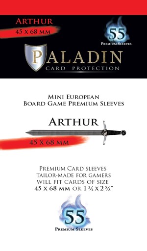 BNDPART 55 x Paladin Card Sleeves: Arthur (45mm x 68mm) published by Board And Dice