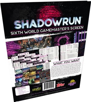CAT28001 Shadowrun RPG: 6th World GM Screen published by Catalyst Game Labs