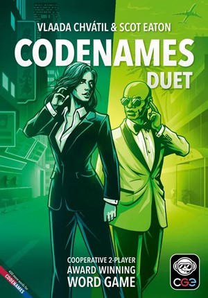 2!CGE00126 Codenames Card Game: Duet - 2025 Edition published by Czech Game Editions