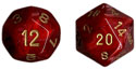 CHX27434 Chessex Vortex 7 Dice Set - Vortex (Burgundy with Gold) published by Chessex