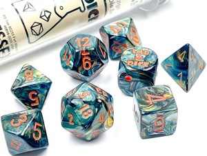 CHX30049 Chessex Luminary Lab 7 Dice Set - Alpestris with Orange published by Chessex