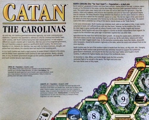 CN3526S Catan Geographies: The Carolinas published by Catan Studios