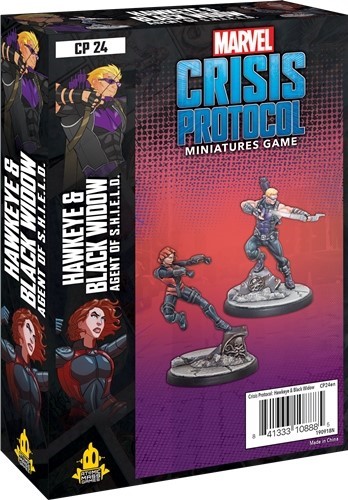 FFGMSG24 Marvel Crisis Protocol Miniatures Game: Hawkeye And Black Widow published by Atomic Mass Games