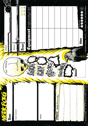 FLFFLFFLW05 MORK BORG RPG: Character Sheets published by Free League Publishing