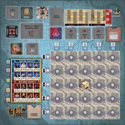 GAMTECA01 Tiny Epic Crimes Card Game: Game Mat published by Gamelyn Games