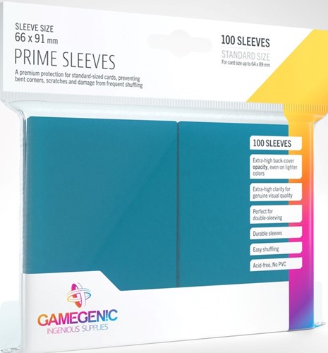 100 x Blue Prime Standard Card Sleeves 63.5mm x 88mm (Gamegenic)