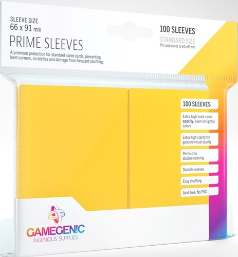 GGS11020 100 x Yellow Prime Standard Card Sleeves 63.5mm x 88mm (Gamegenic) published by Gamegenic