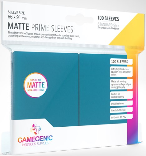 GGS11028 100 x Blue Matte Standard Card Sleeves 63.5mm x 88mm (Gamegenic) published by Gamegenic