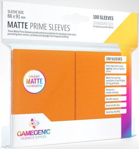 GGS11035 100 x Orange Matte Standard Card Sleeves 63.5mm x 88mm (Gamegenic) published by Gamegenic