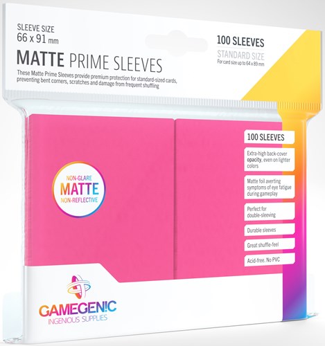GGS11036 100 x Pink Matte Standard Card Sleeves 63.5mm x 88mm (Gamegenic) published by Gamegenic