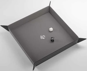 GGS60046ML Magnetic Dice Tray Square: Black And Gray published by Gamegenic