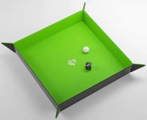 GGS60048ML Magnetic Dice Tray Square: Black And Green published by Gamegenic