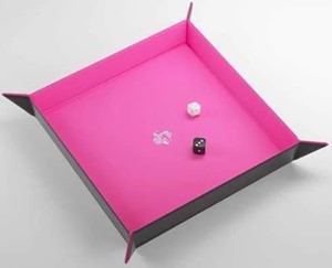 GGS60049ML Magnetic Dice Tray Square: Black And Pink published by Gamegenic