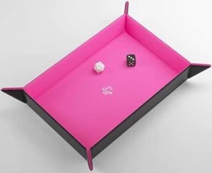 GGS60055ML Magnetic Dice Tray Rectangular: Black And Pink published by Gamegenic