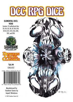 2!GMG6082 Dungeon Crawl Classics: Void Elemental Dice Set published by Goodman Games