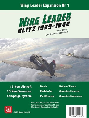 GMT1801 Wing Leader Board Game: Expansion 1: Blitz 1939 - 1942 published by GMT Games