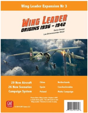 GMT1919 Wing Leader Board Game: Victories: Early Air Battles 1936 to 1942 published by GMT Games