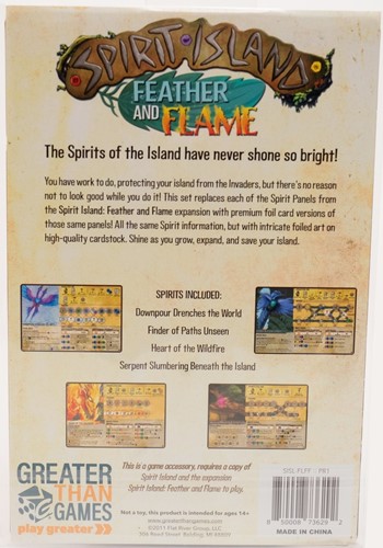 GTGSISLFLFF Spirit Island Board Game: Feather And Flame Foil Panels published by Greater Than Games