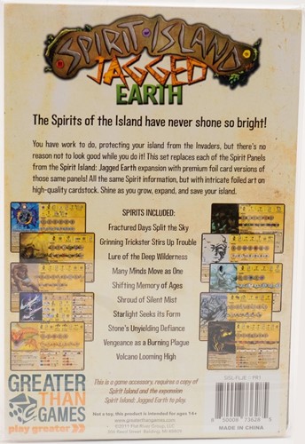 GTGSISLFLJE Spirit Island Board Game: Jagged Earth Foil Panels published by Greater Than Games