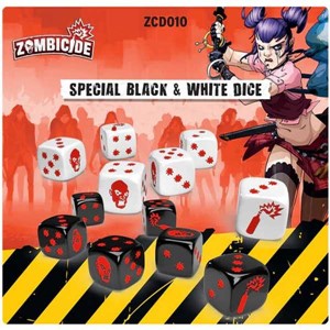 2!GUGZCD010 Zombicide Board Game: 2nd Edition Special Black and White Dice published by Guillotine Games