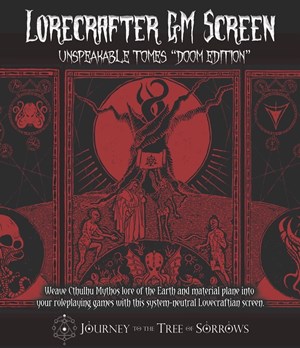 IBRPGS01 Unspeakable Tomes Doom Edition Lorecrafter GM Screen published by Infinite Black