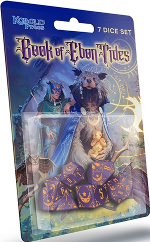KOB9368 Dungeons And Dragons RPG: Book Of Ebon Tides 7 Dice Set published by Kobold Press