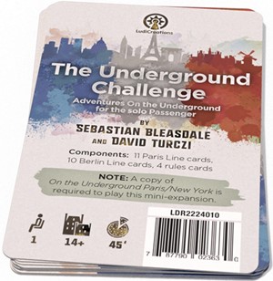 LDR2224010 On The Underground Board Game: Paris And New York: Underground Challenge Solo Expansion published by LudiCreations