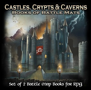 3!LOKEBM032 Battle Map Books: Castles, Crypts And Caverns 2 Book Set published by Loke Battle Mats