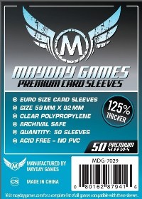 MDG7029 50 x Clear Standard European Card Sleeves 59mm x 92mm (Mayday Premium) published by Mayday Games