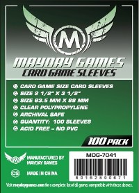 MDG7041 100 x Clear Standard Card Sleeves 63.5mm x 88mm (Mayday) published by Mayday Games