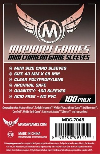 MDG7045 Mayday Mini Chimera 100 Card Sleeves 43mm x 65mm published by Mayday Games