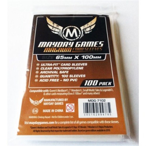 MDG7102 Mayday Magnum Ultra Fit 100 Card Sleeves 65mm x 100mm published by Mayday Games
