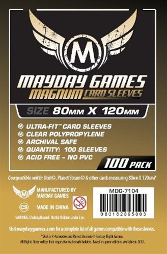 Mayday Magnum 100 Card Sleeves 80mm x 120mm