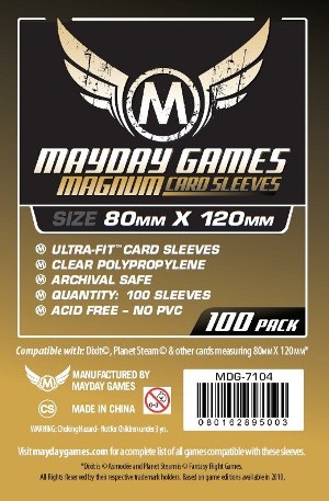 2!MDG7104 Mayday Magnum 100 Card Sleeves 80mm x 120mm published by Mayday Games