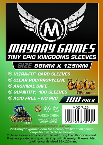 MDG7129 100 x Clear Standard Card Sleeves 88mm x 125mm (Mayday) published by Mayday Games