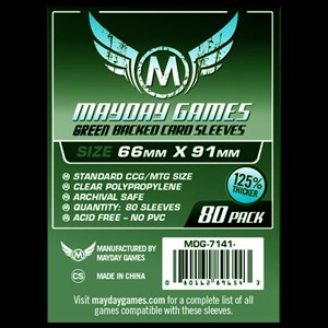 MDG7141E 80 x Green Card Sleeves 63.5mm x 88mm (Mayday Premium) published by Mayday Games