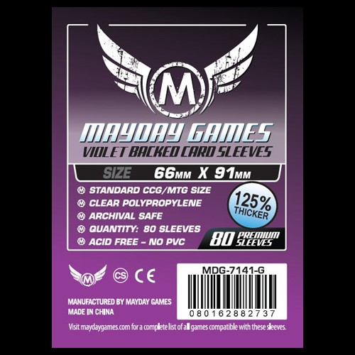 MDG7141G 80 x Purple Card Sleeves 63.5mm x 88mm (Mayday Premium) published by Mayday Games